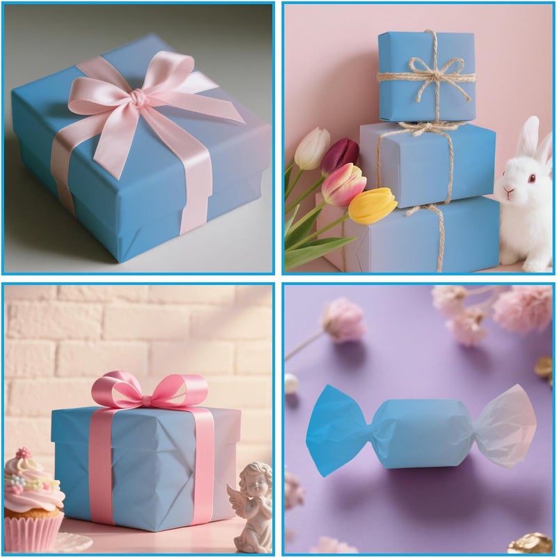 Ethanberg 60 Sheets Gift Wrapping Tissue Paper Bulk, Pink Blue Gradient Tissue Paper for Gift Bags, Decorative Art Papers for DIY Crafts Wedding Birthday Baby Showers Holiday Party Decor, 20x14 Inches - Image 4